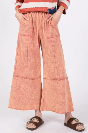 🌟 SAGE   FIG Mineral Washed Terry Wide Leg Pants 🌟