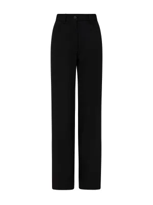 Black relaxed crepe pants