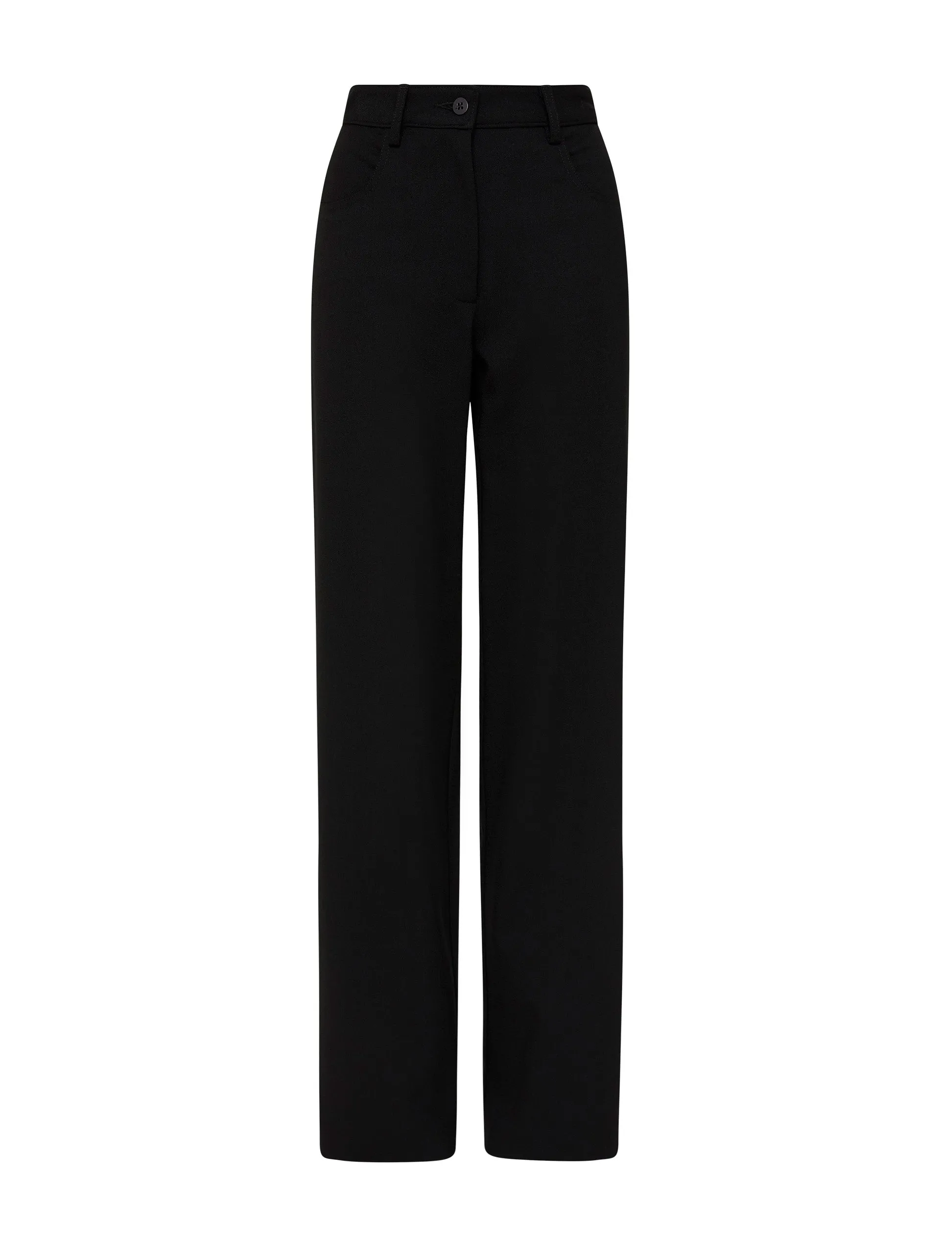 Black relaxed crepe pants