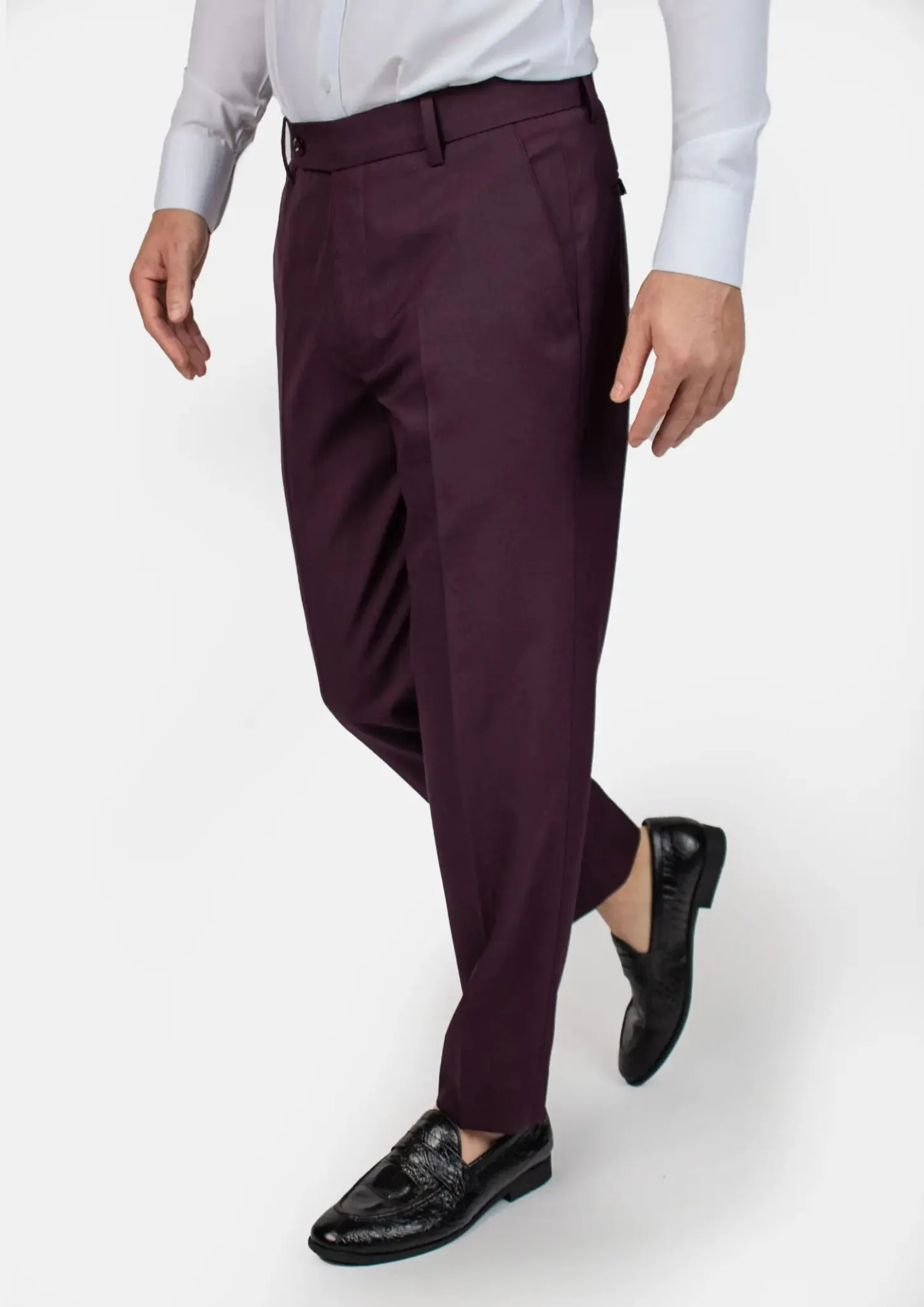 Burgundy Sharkskin Pants