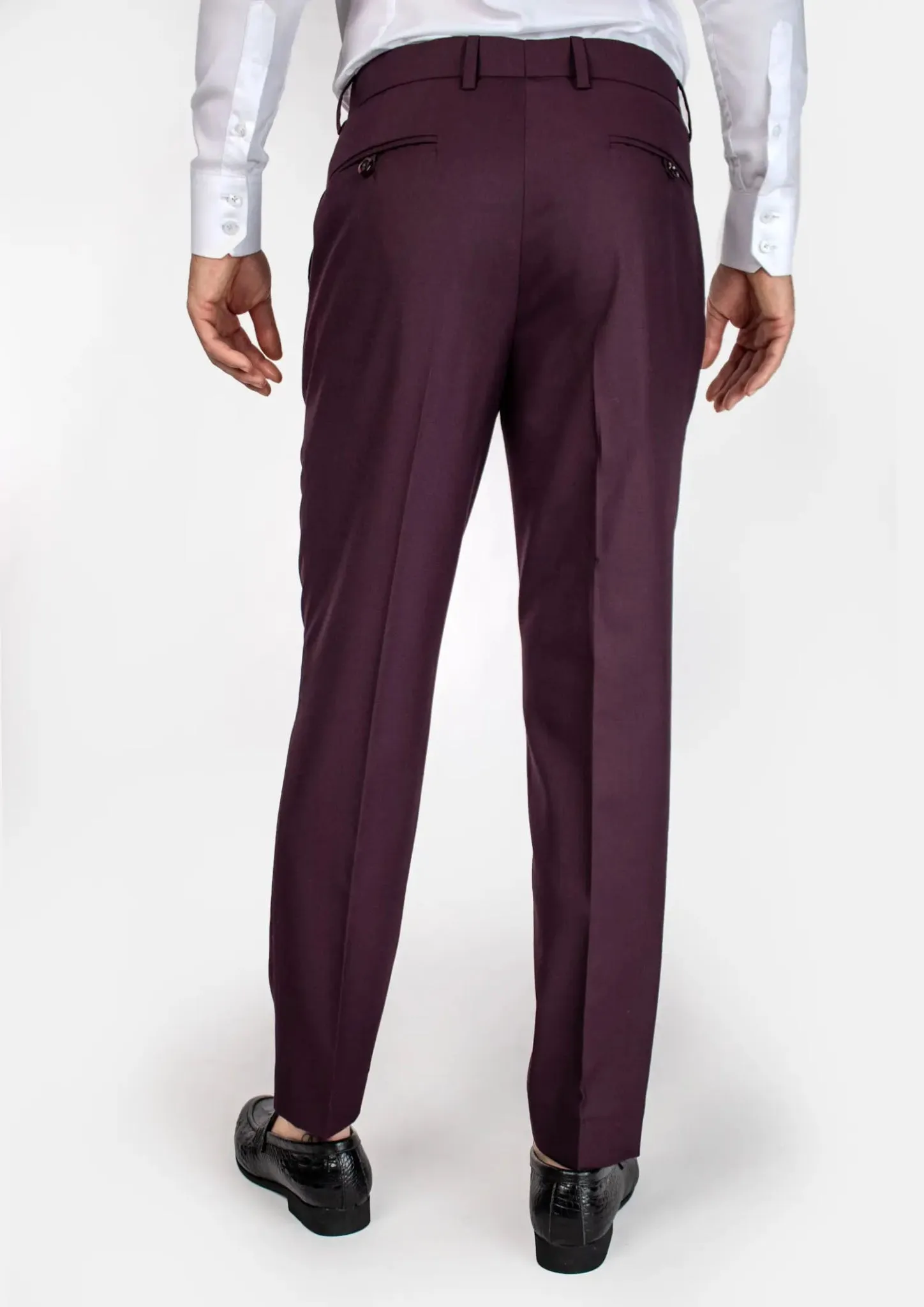 Burgundy Sharkskin Pants