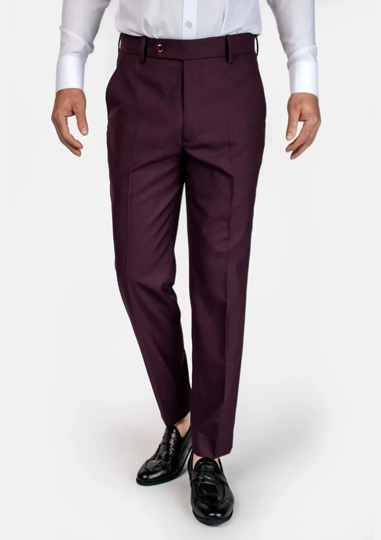 Burgundy Sharkskin Pants