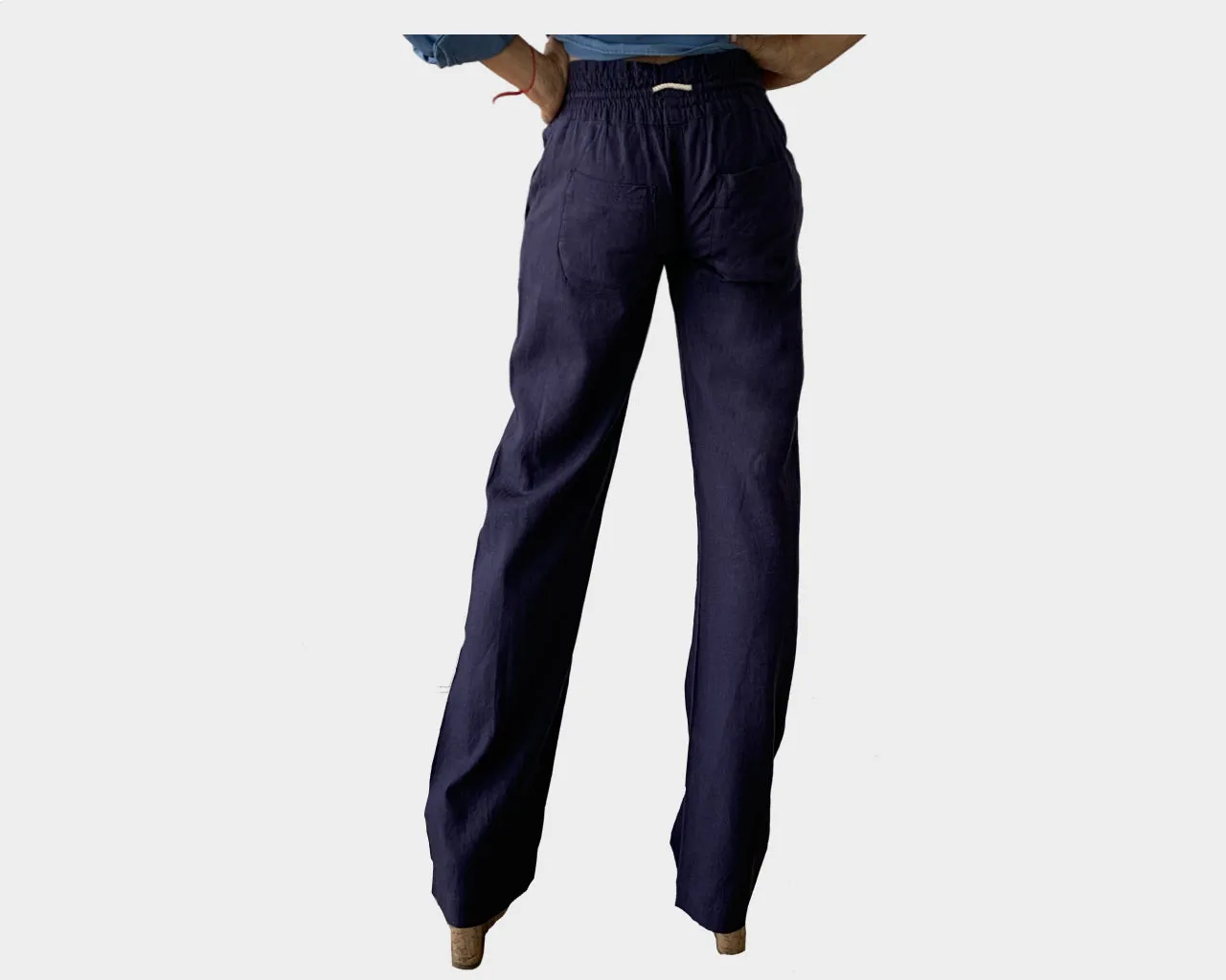 C1. Grecian Deep Blue Linen Pants - The St. Barts