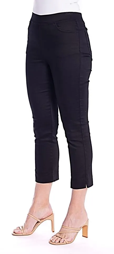 Cropped Skinny Leg Pants by Cafe Latte - Black