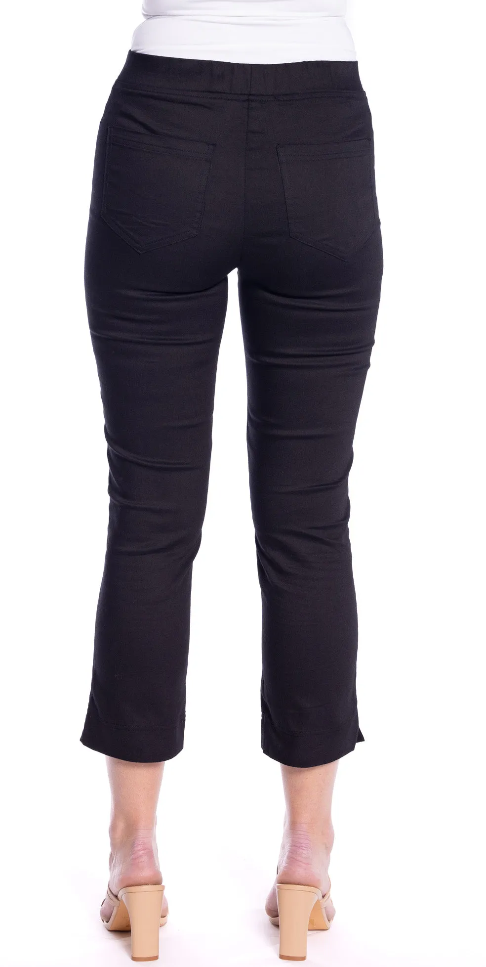 Cropped Skinny Leg Pants by Cafe Latte - Black