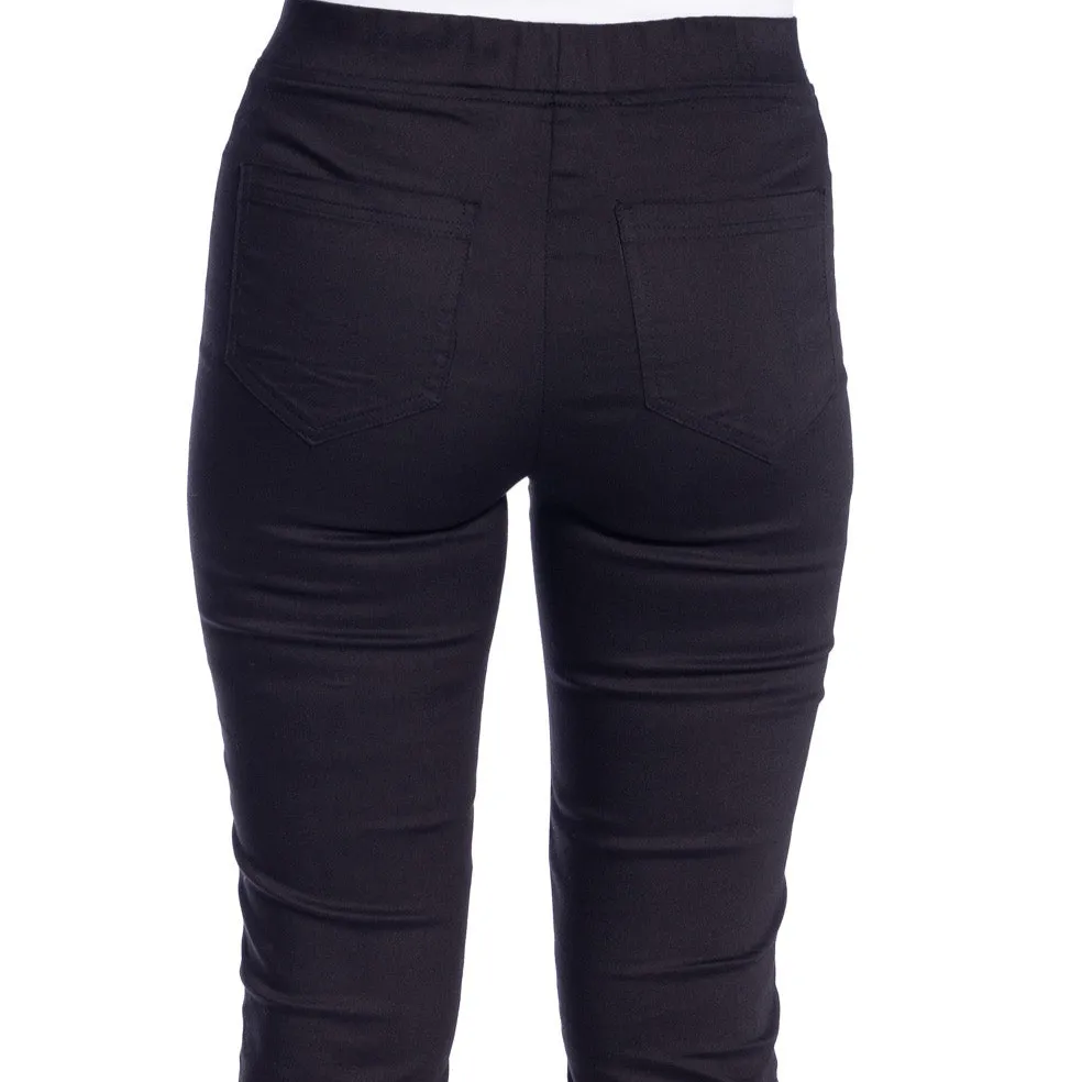 Cropped Skinny Leg Pants by Cafe Latte - Black