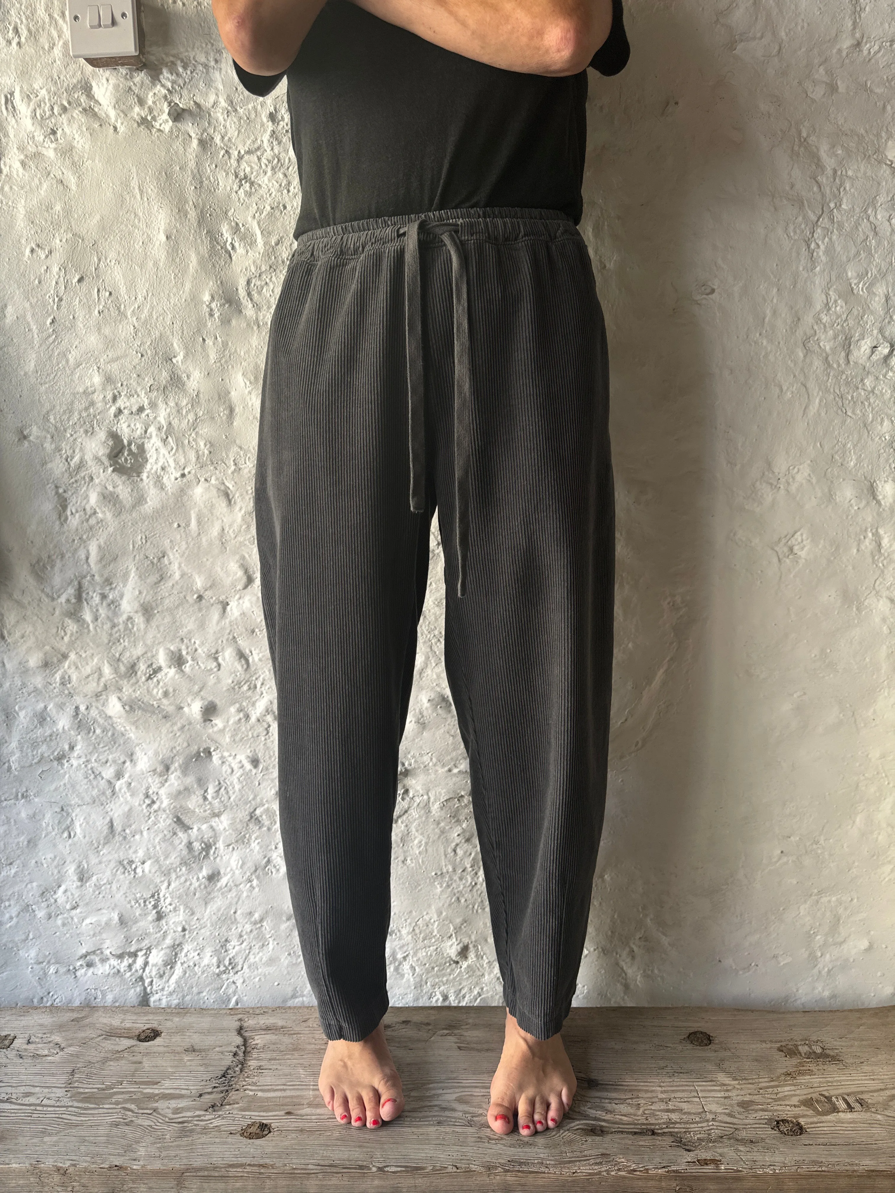 Crossley Grey Cord Drawstring Pants