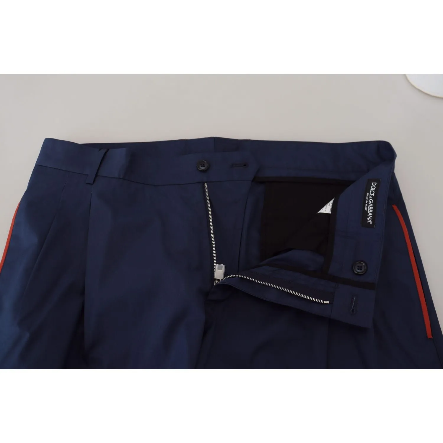 Dolce & Gabbana Elegant Blue Cotton Silk Pants