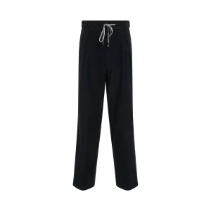 Drawstring Cotton Pants in Black