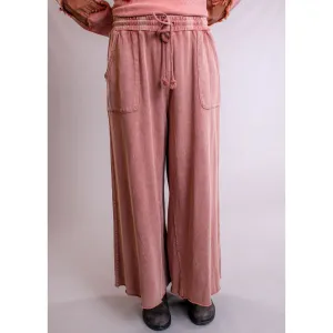 Easel Terry Knit Wide Leg Pant