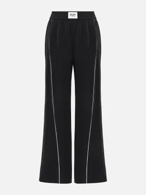 EP YAYING Satin Contrast Wide Leg Pants