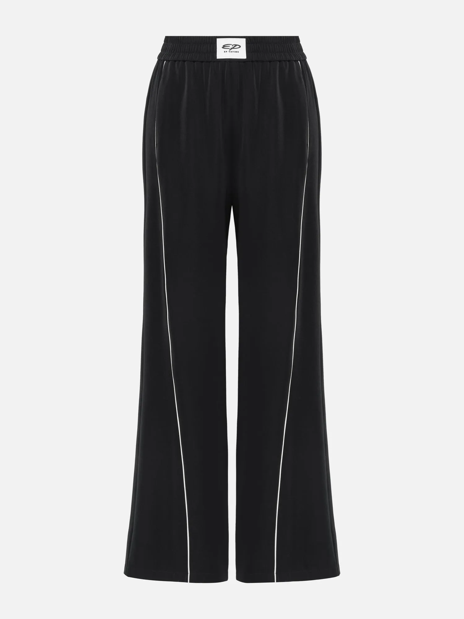 EP YAYING Satin Contrast Wide Leg Pants