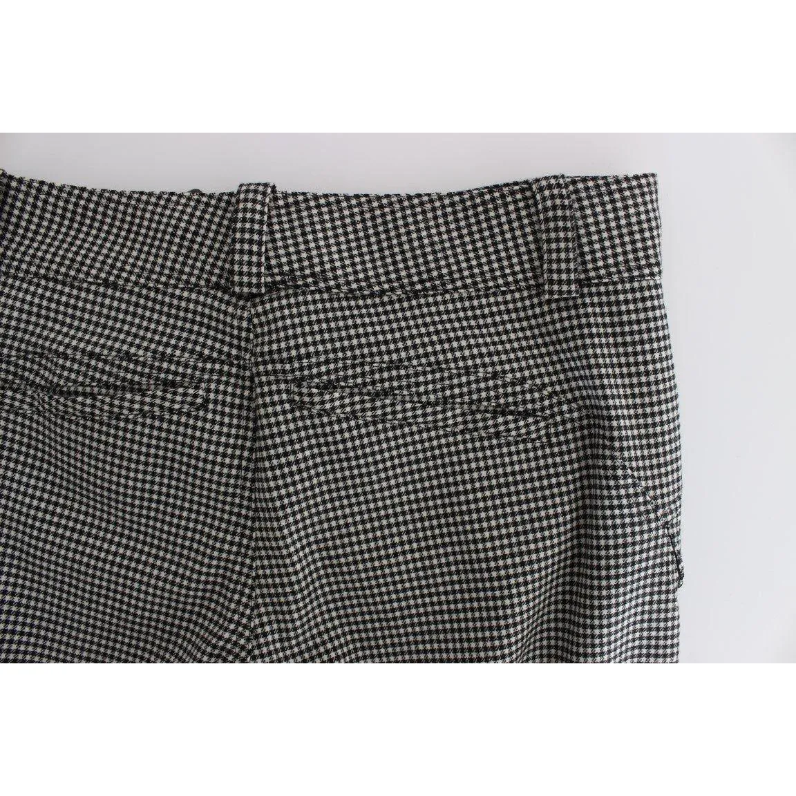 Ermanno Scervino Chic Checkered Black & White Regular Fit Pants