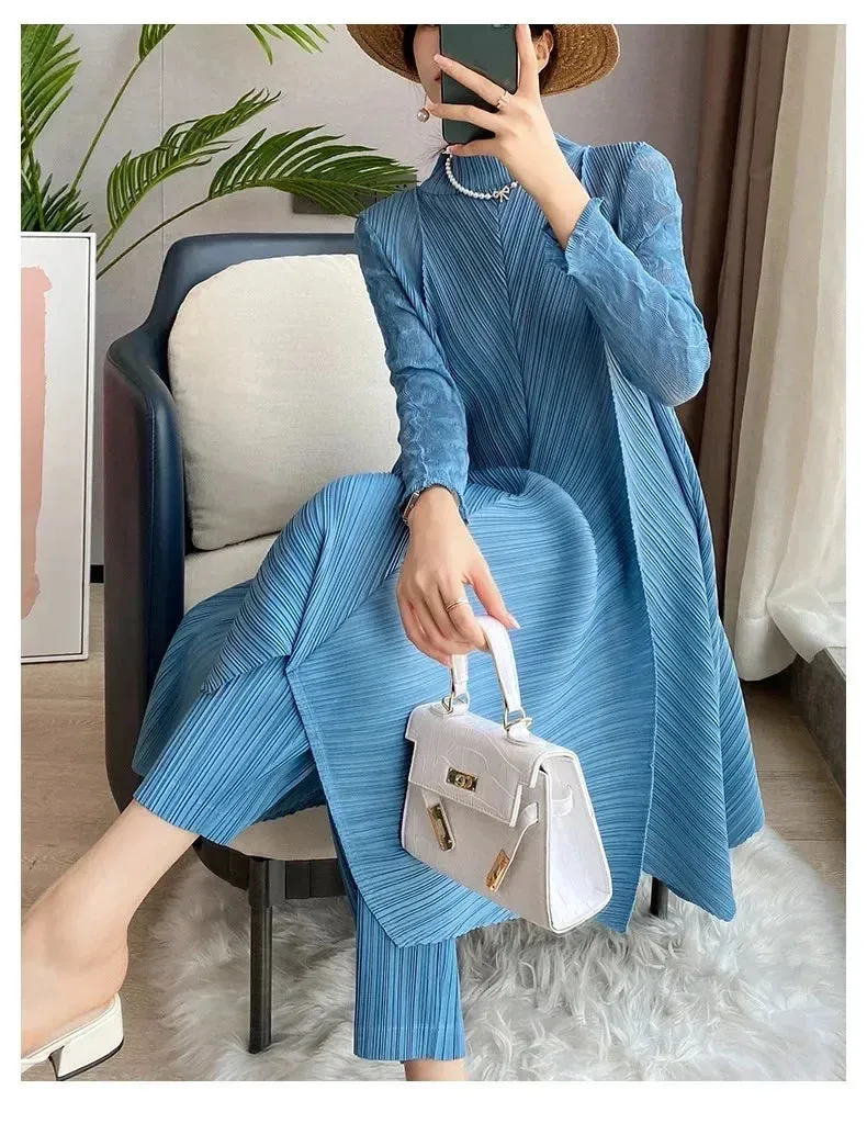 HEYFANCYSTYLE Elegant Comfortable Pleated 2-Piece Set