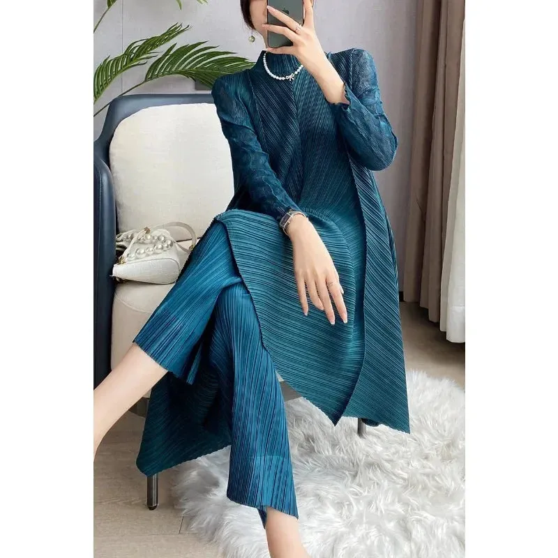 HEYFANCYSTYLE Elegant Comfortable Pleated 2-Piece Set