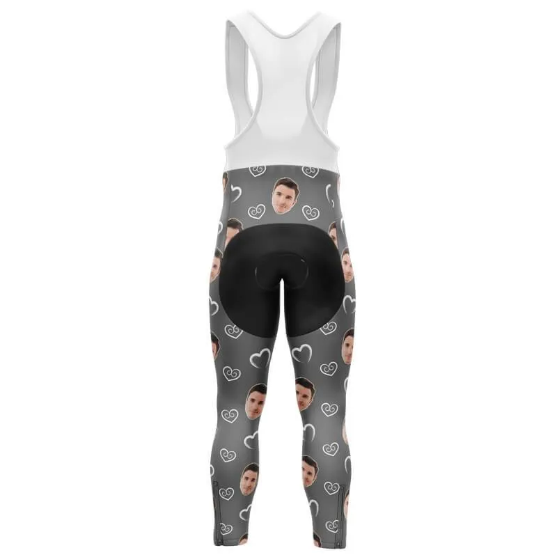 I heart you Custom Face Bib Pants (grey)