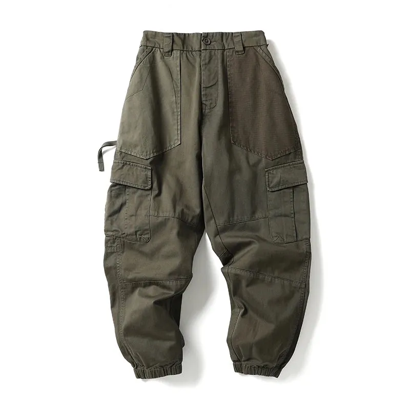 Japanese Trendy Cargo Pants Streetwear Khaki Casual Tactical Joggers