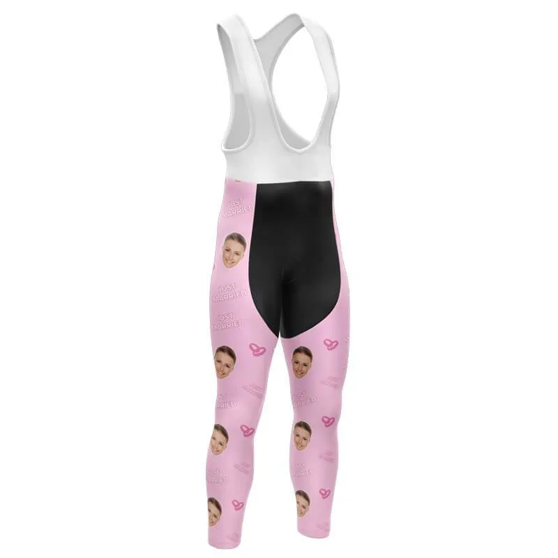 Just Married Custom Face Bib Pants (Pink)