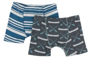 KicKee Pants Fishing Stripe & Stone Paddles and Canoes Boys Boxer Briefs Set