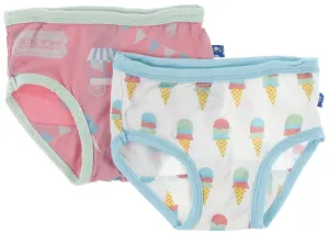 KicKee Pants Strawberry Carnival & Natural Ice Cream Girls Underwear Set