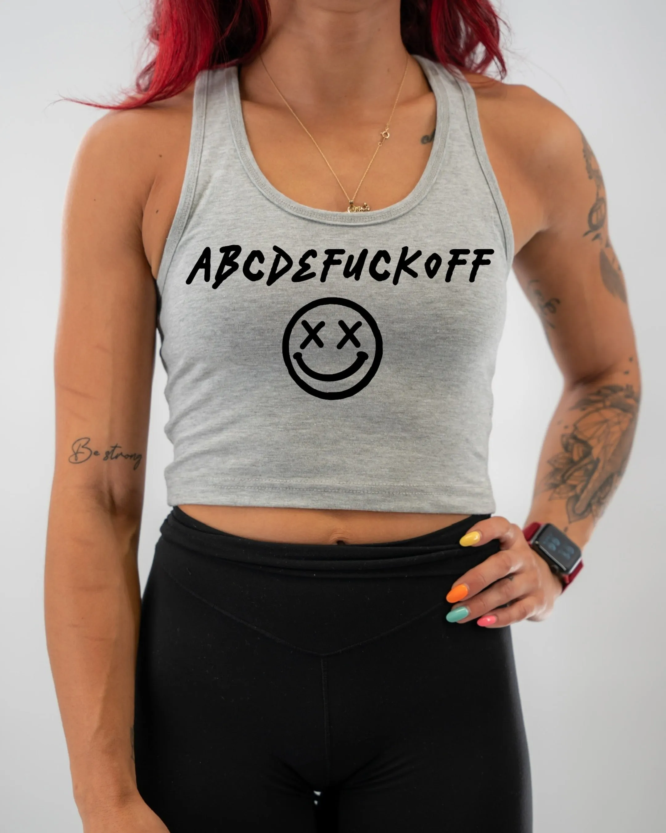 Ladies "ABC" Racerback Crop Tank