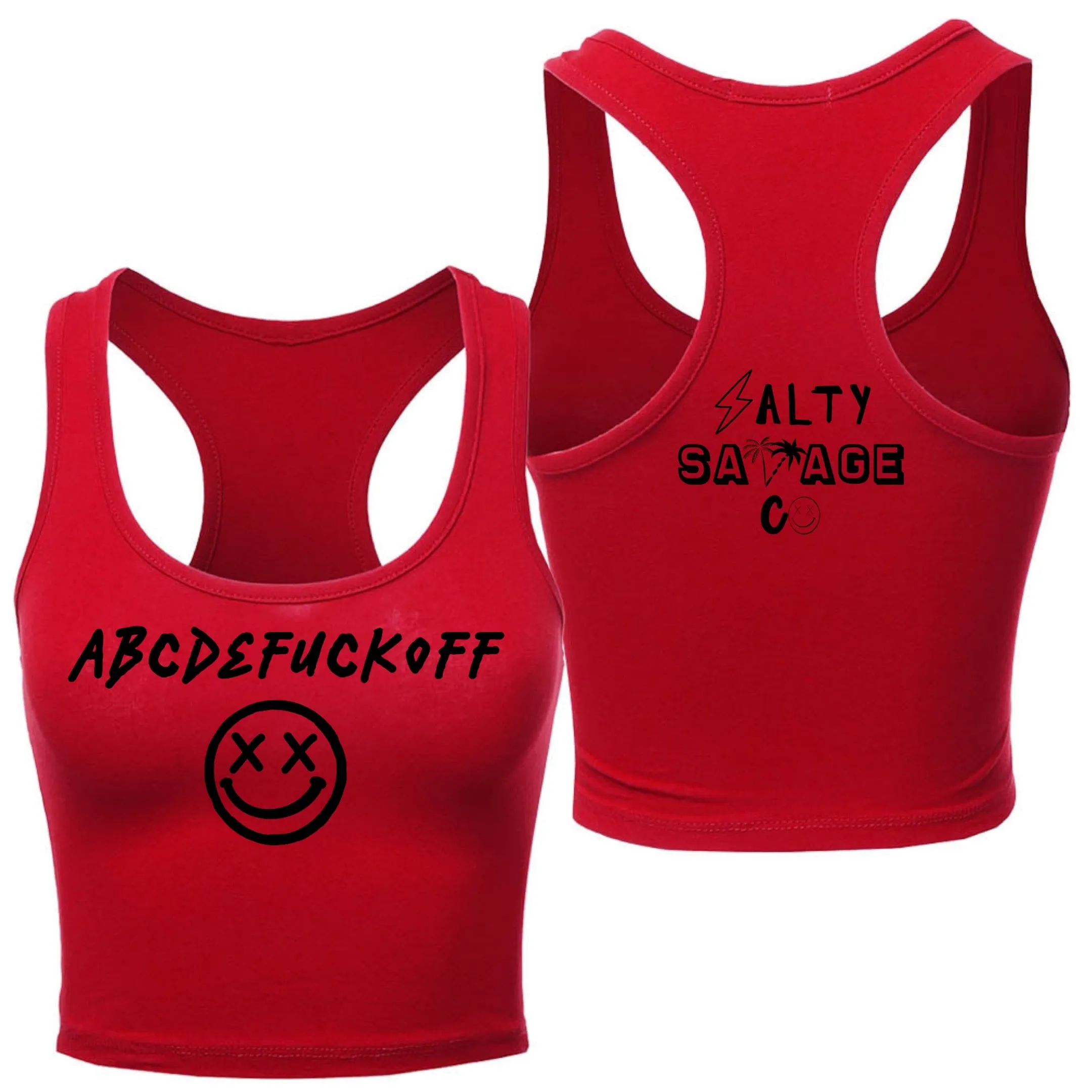 Ladies "ABC" Racerback Crop Tank