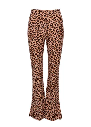 Leopard Print Stretchy Bell Bottom Pants