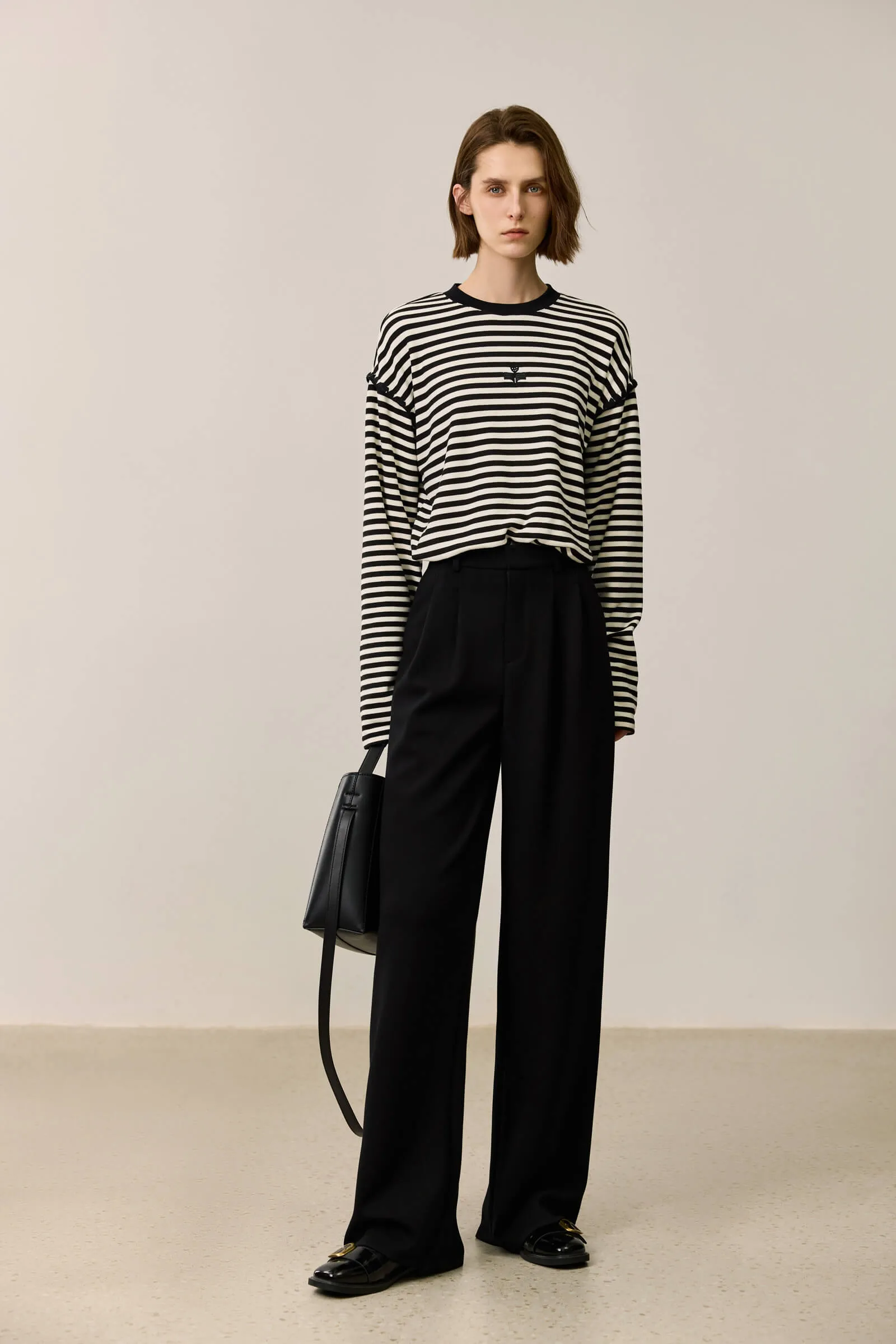 LILY Draped Wide-Leg Trousers