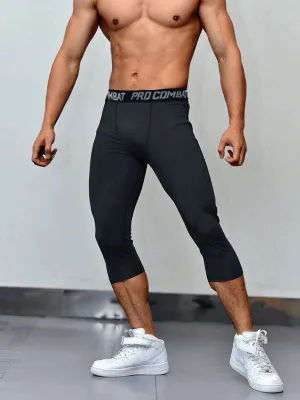 Men's Breathable Compression Capri Pants for Gym - SF0890