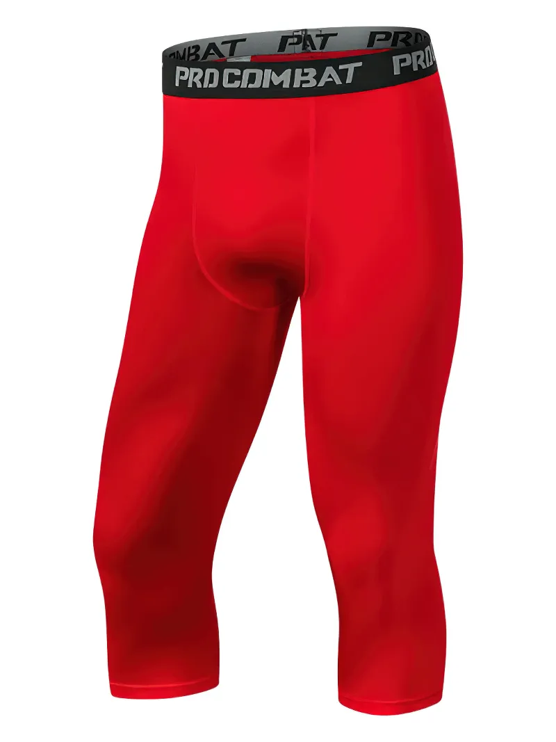 Men's Breathable Compression Capri Pants for Gym - SF0890