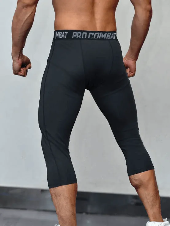 Men's Breathable Compression Capri Pants for Gym - SF0890