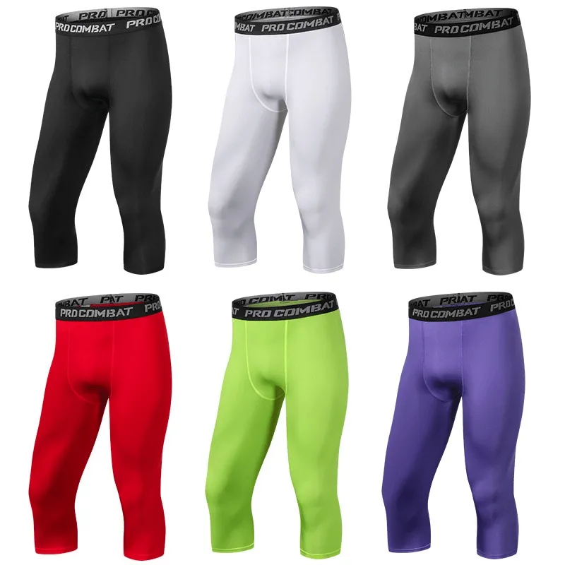 Men's Breathable Compression Capri Pants for Gym - SF0890