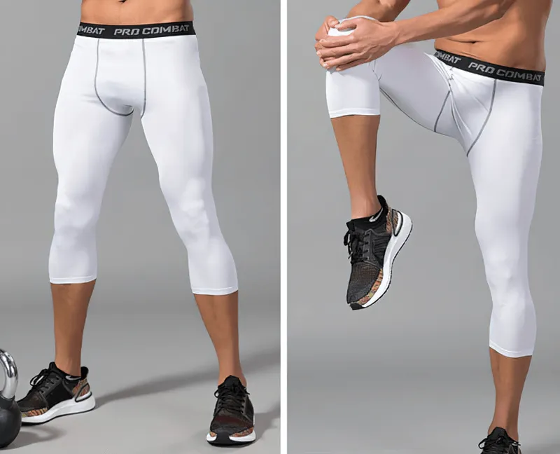 Men's Breathable Compression Capri Pants for Gym - SF0890