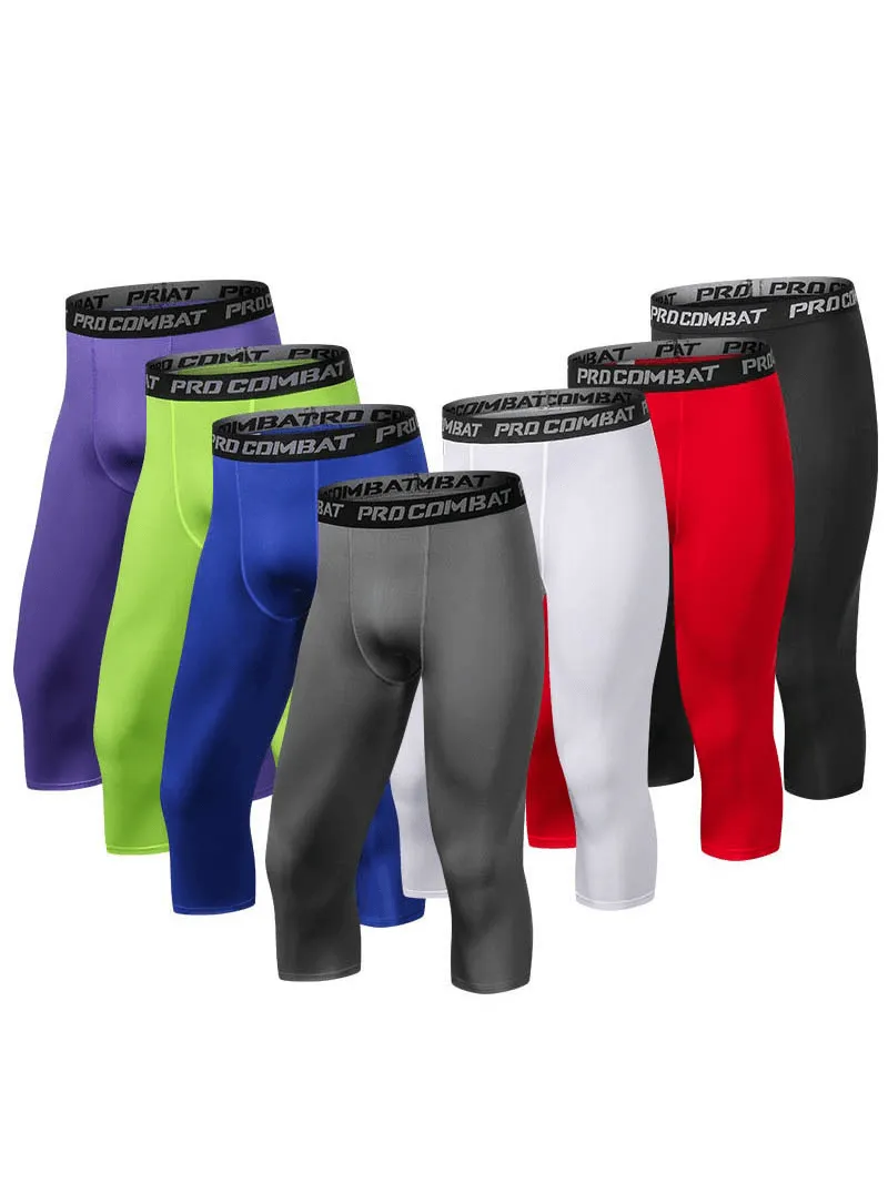 Men's Breathable Compression Capri Pants for Gym - SF0890