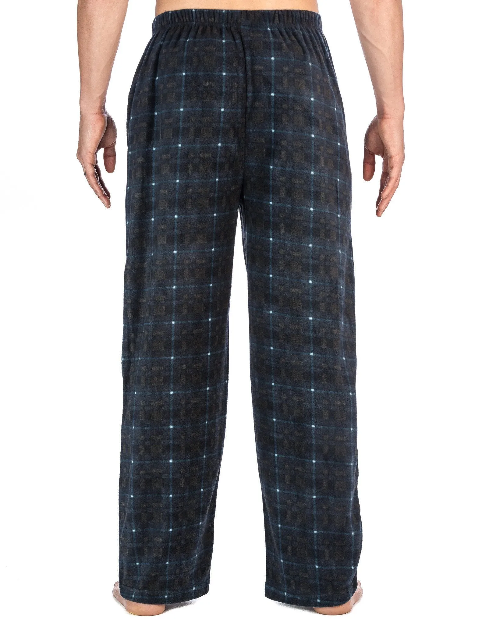 Men's Microfleece Lounge/Sleep Pants - Plaid Blue