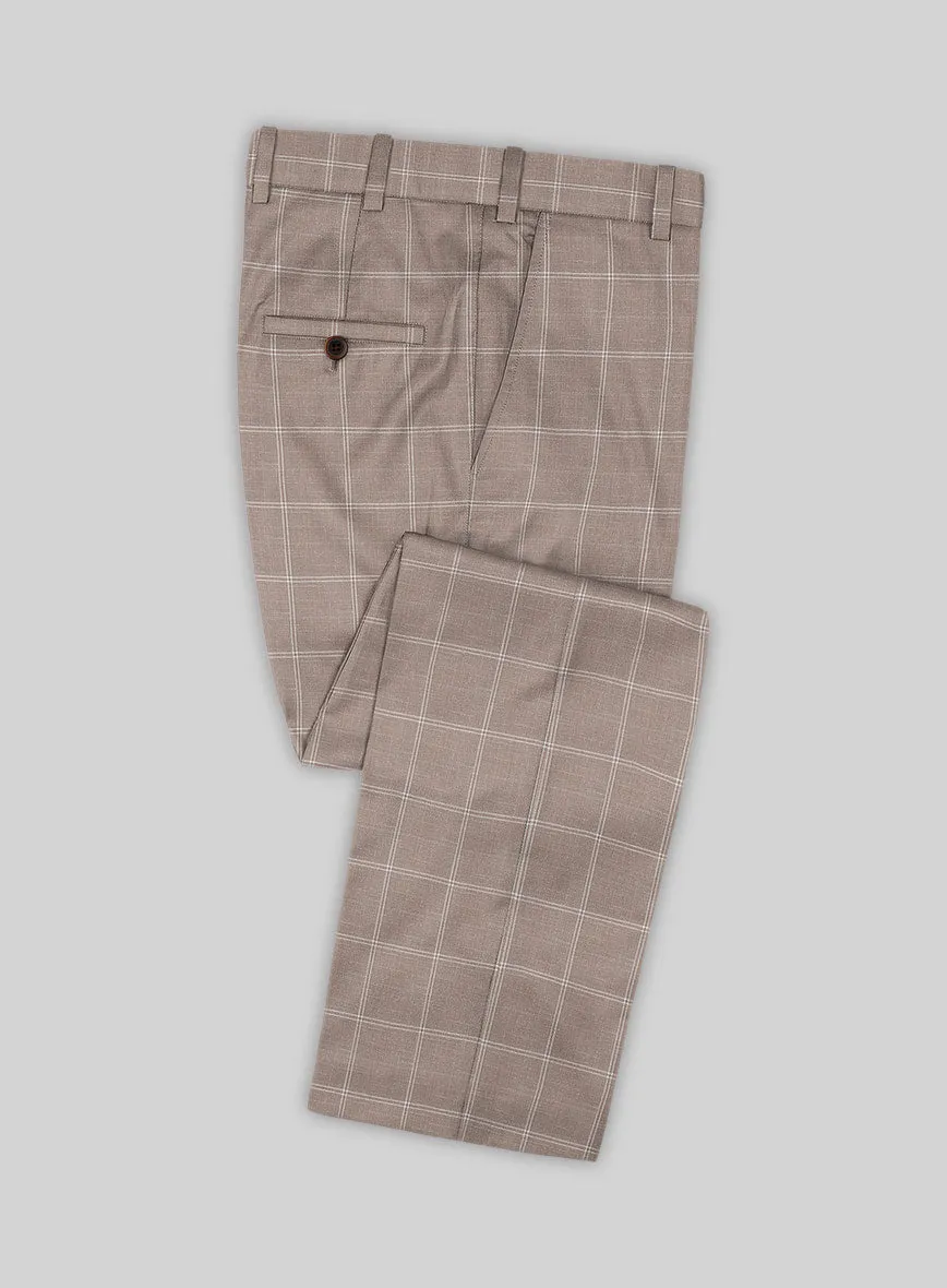 Napolean Noemi Windowpane Brown Wool Pants