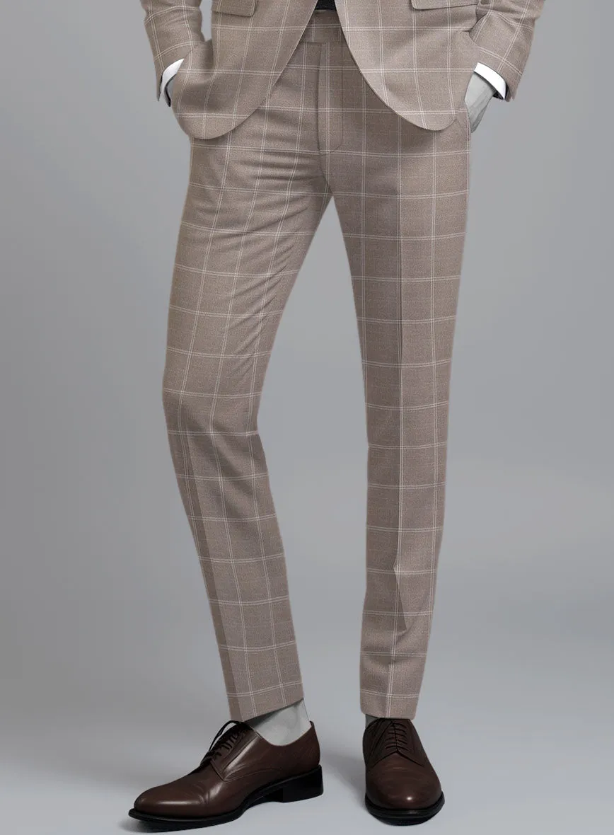 Napolean Noemi Windowpane Brown Wool Pants