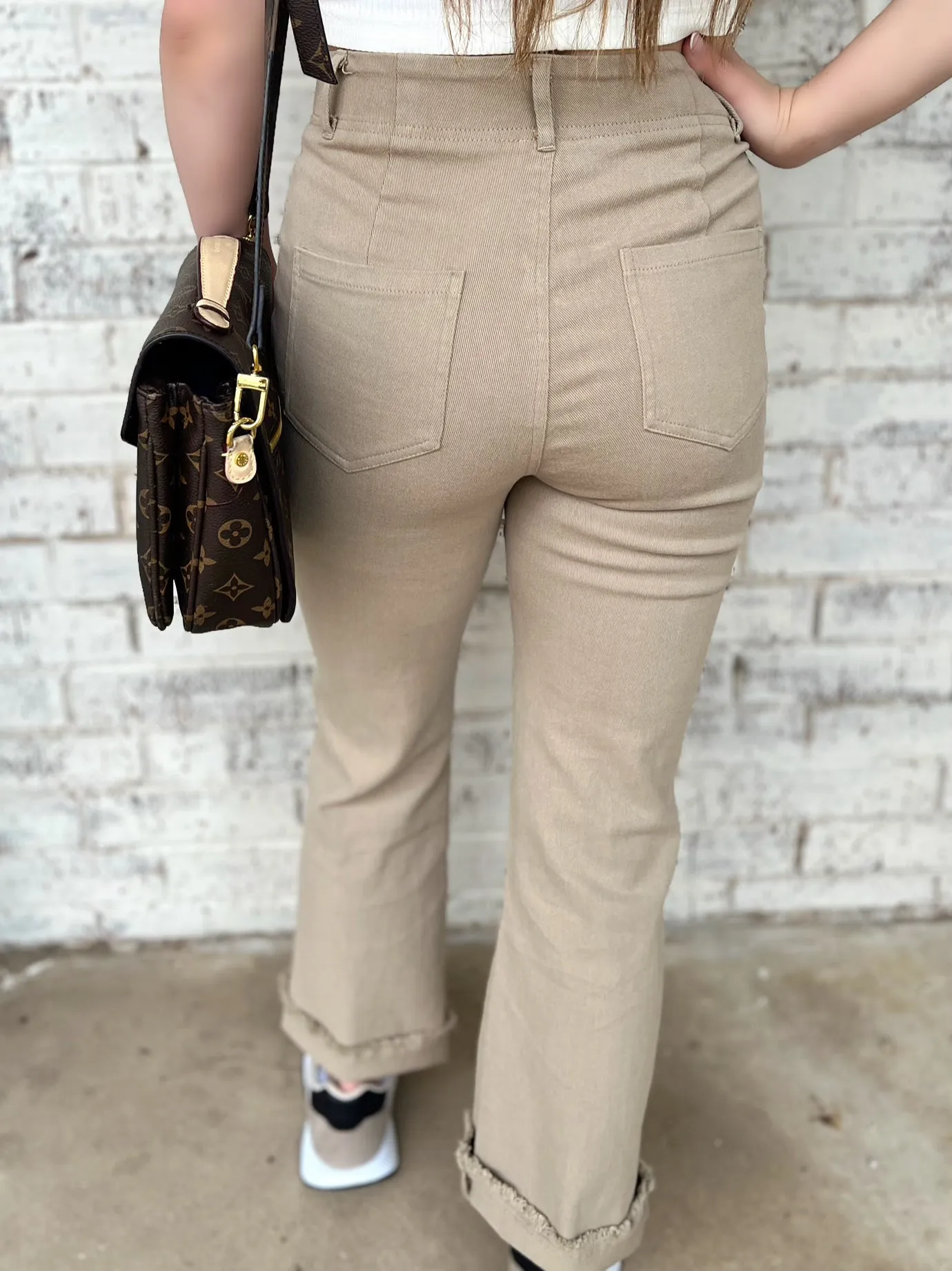 One Good Reason High Rise Khaki Trousers