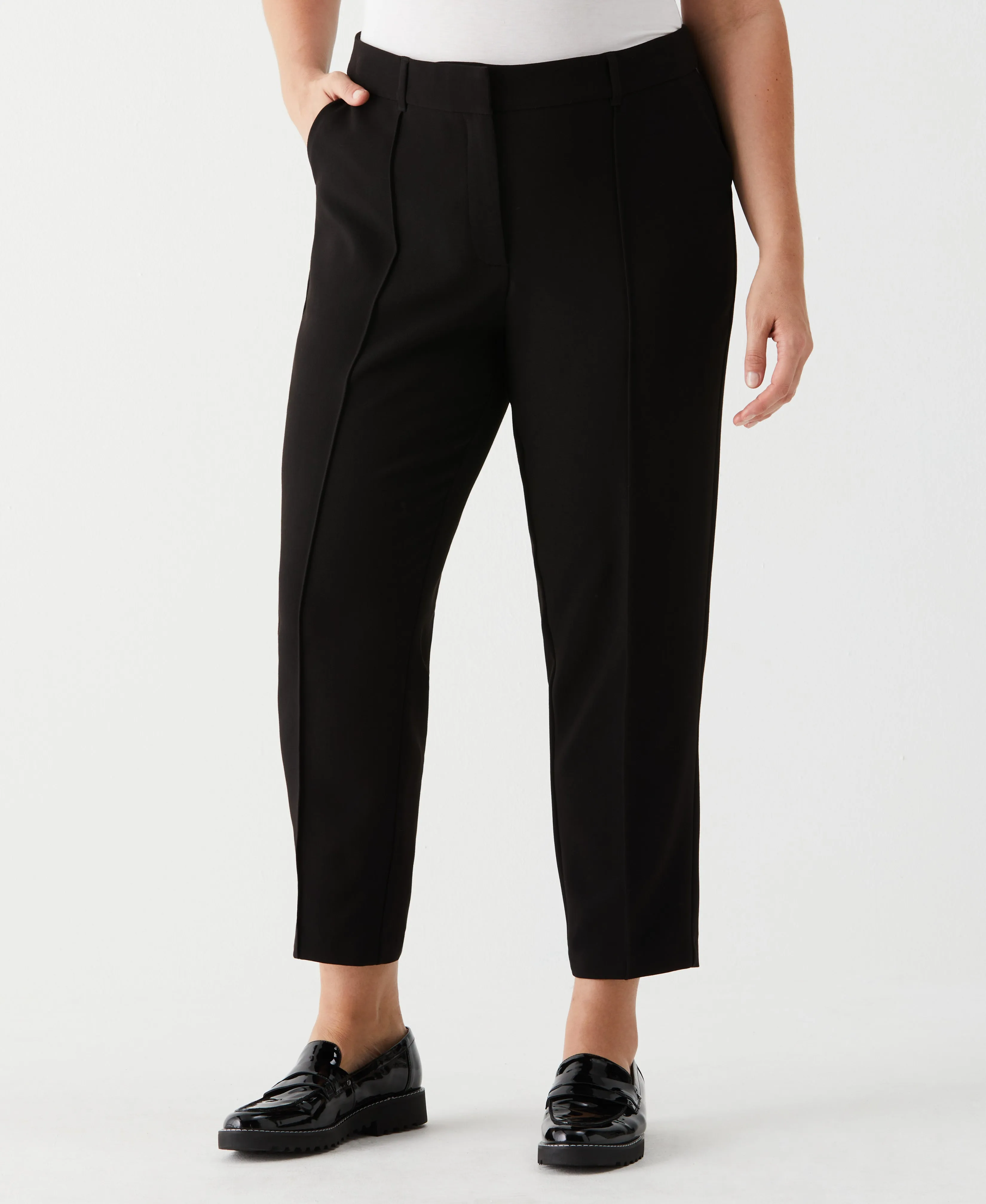 Plus Size Straight Leg Pintuck Pant