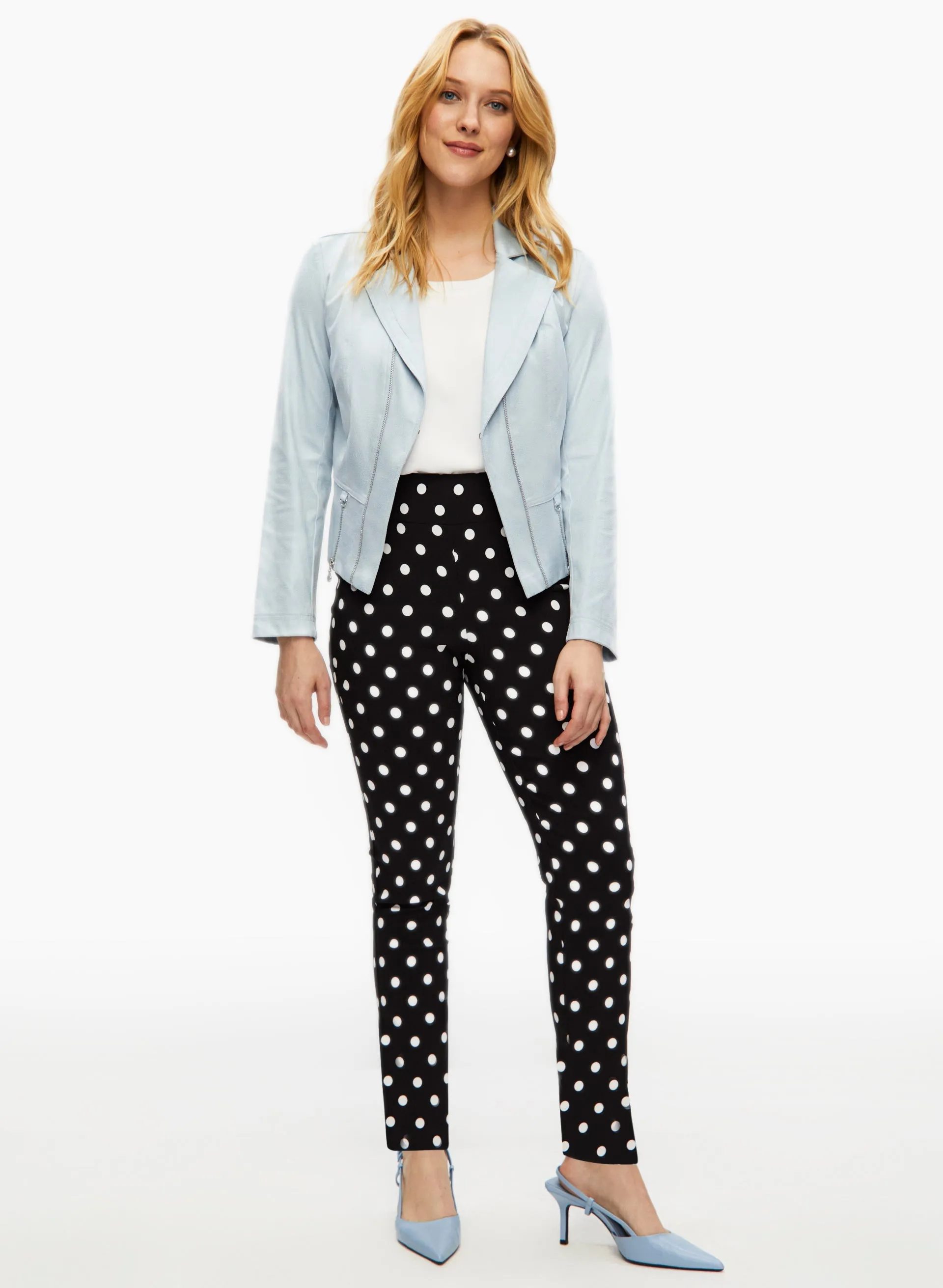 Polka Dot Print Pull-On Pants