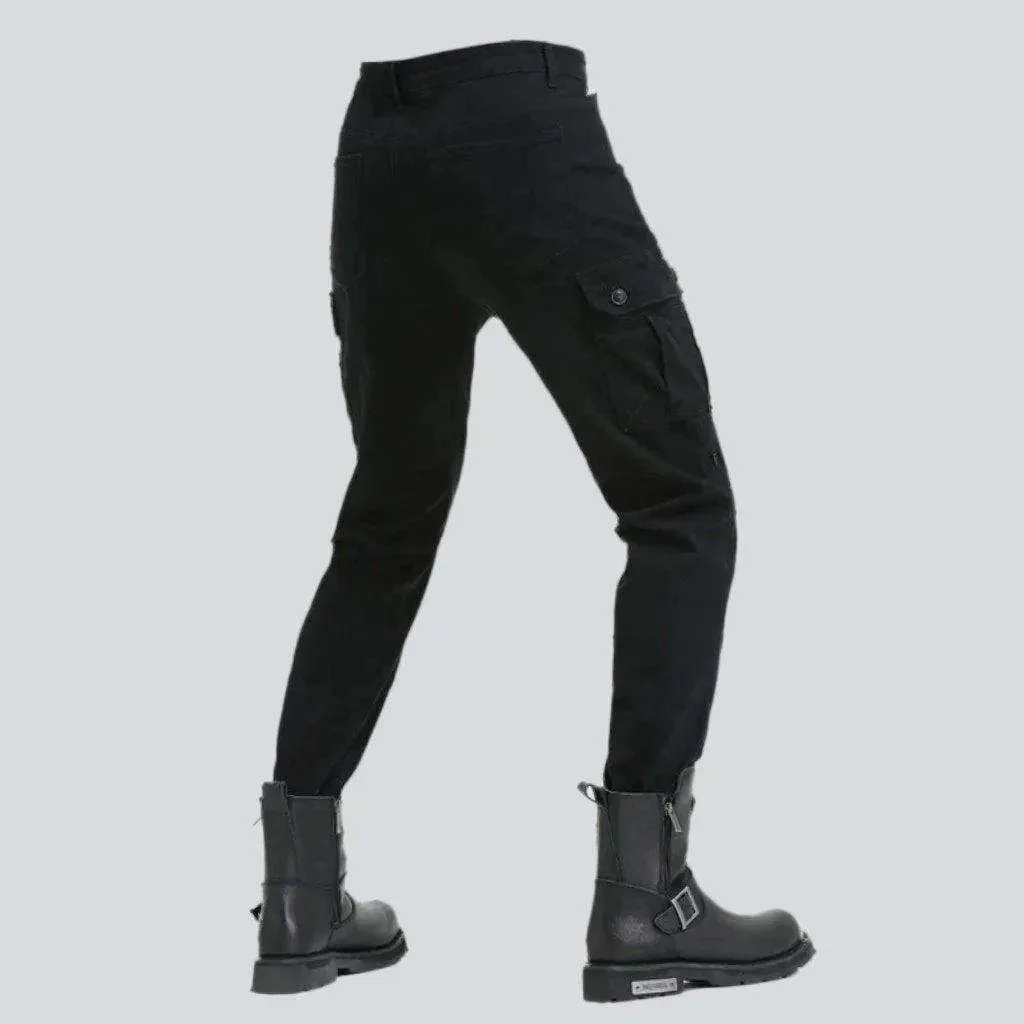 Protective men's biker denim pants