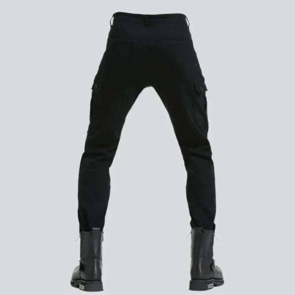 Protective men's biker denim pants