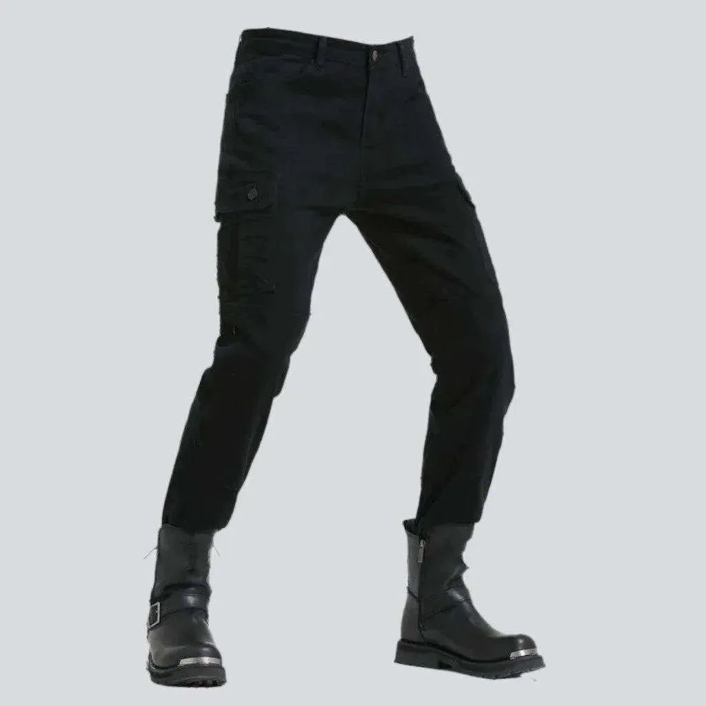 Protective men's biker denim pants