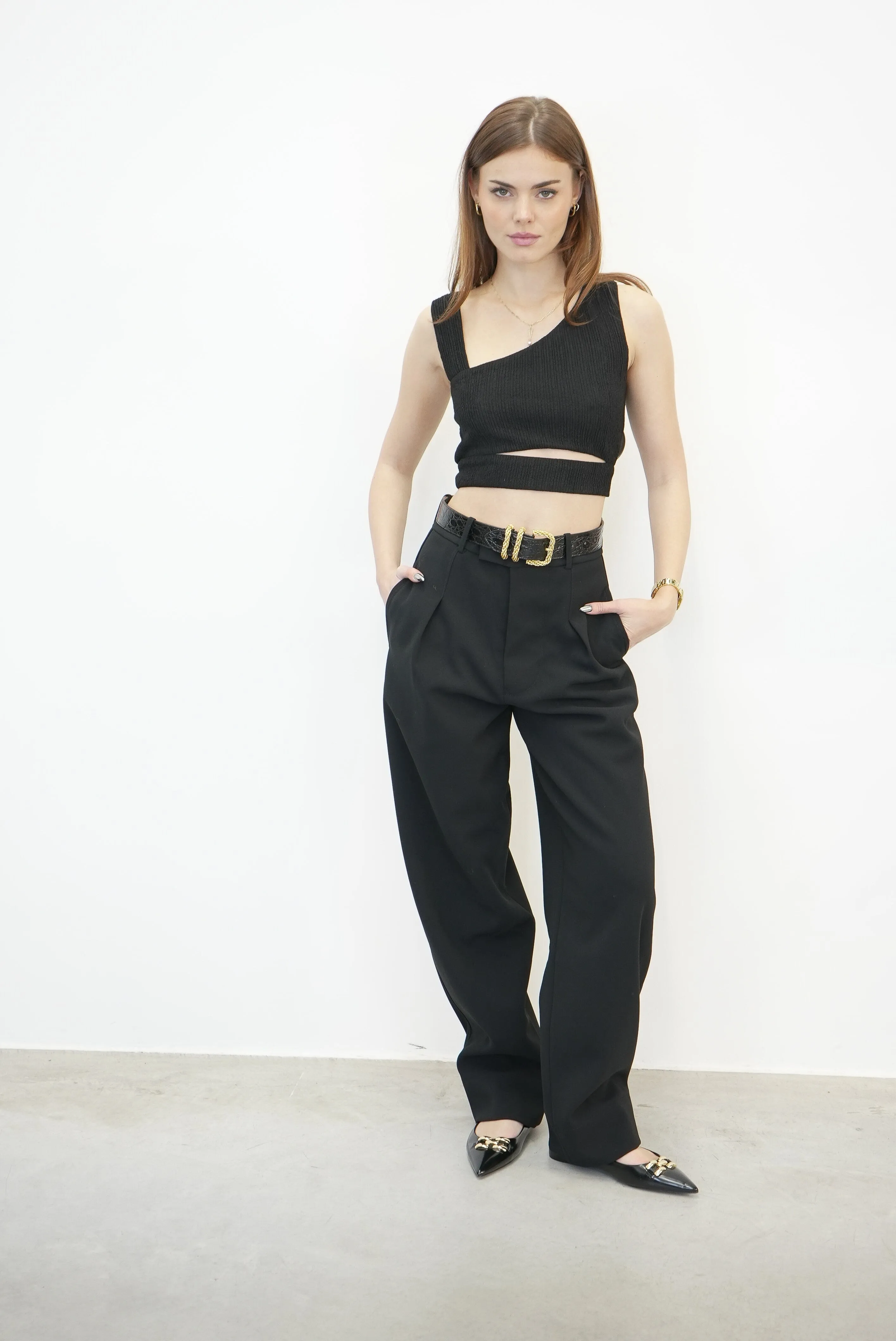 PSALM BOYISH HEAVY CREPE PANTS