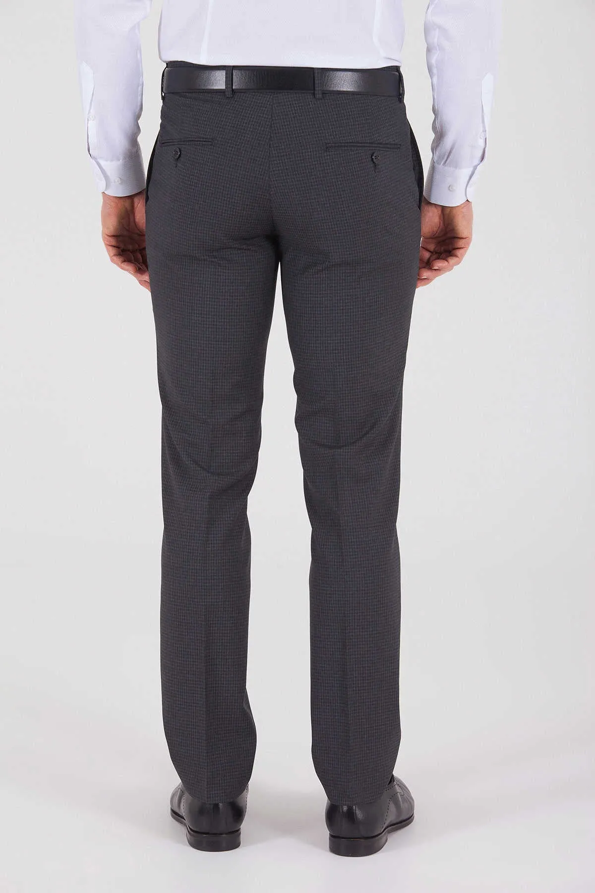 Slim Fit Charcoal Low Waist Dress Pants