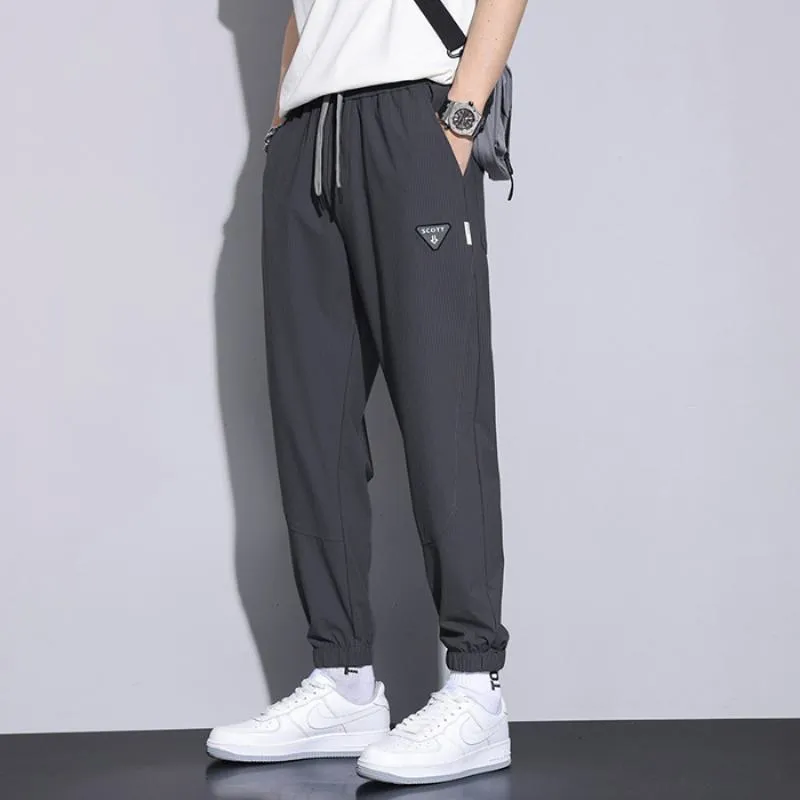 Thin Silky Breathable Loose Fit Tapered Versatile Pants