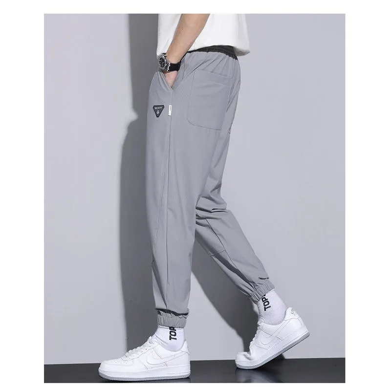 Thin Silky Breathable Loose Fit Tapered Versatile Pants