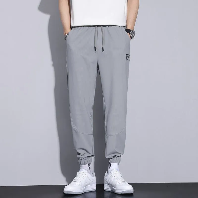 Thin Silky Breathable Loose Fit Tapered Versatile Pants