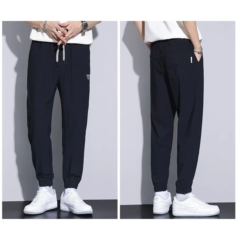 Thin Silky Breathable Loose Fit Tapered Versatile Pants