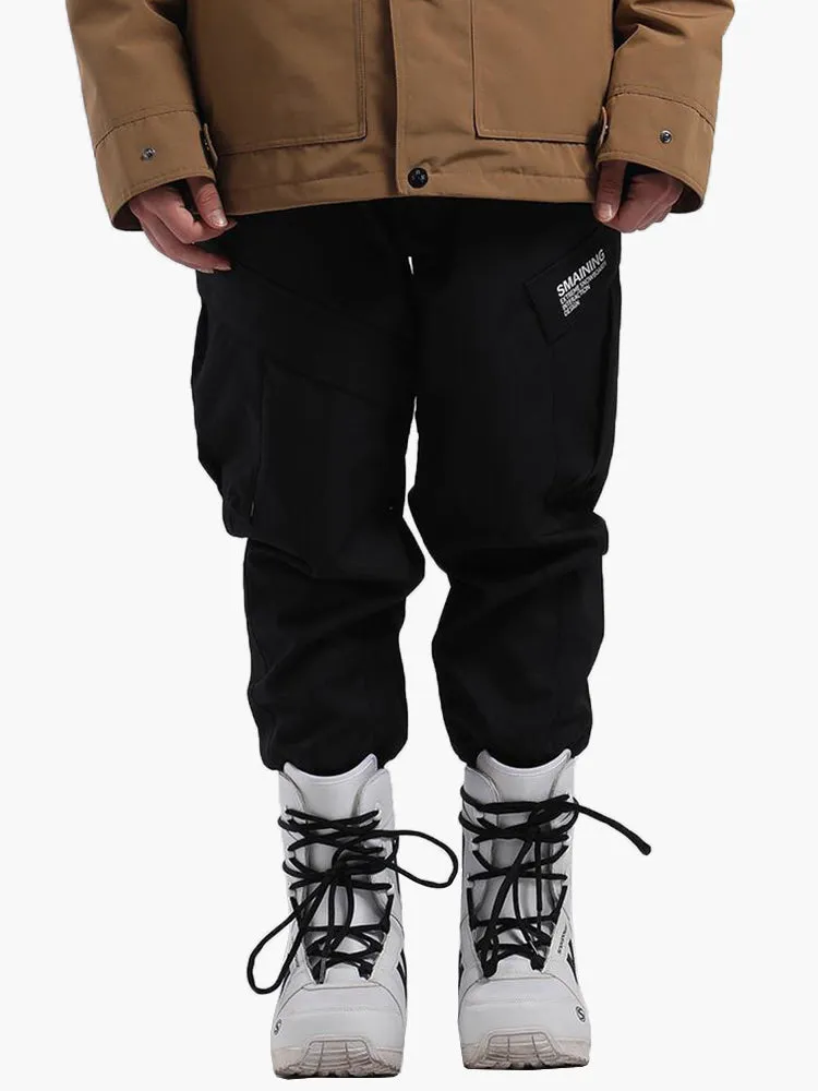 unisex black Waterproof, warm, loose, thin, breathable and wear-resistant hip-hop double-board snowboard pants